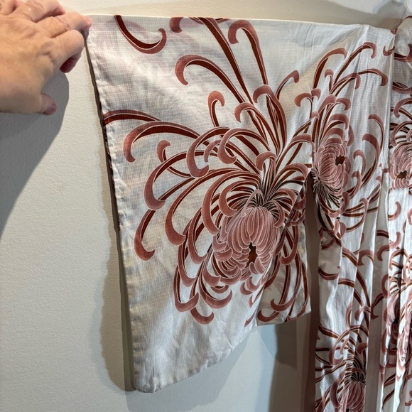 KIMONO O/S Open Front Classic Sleeves Two Toned Floral Design No tags Unlined - Picture 2 of 6